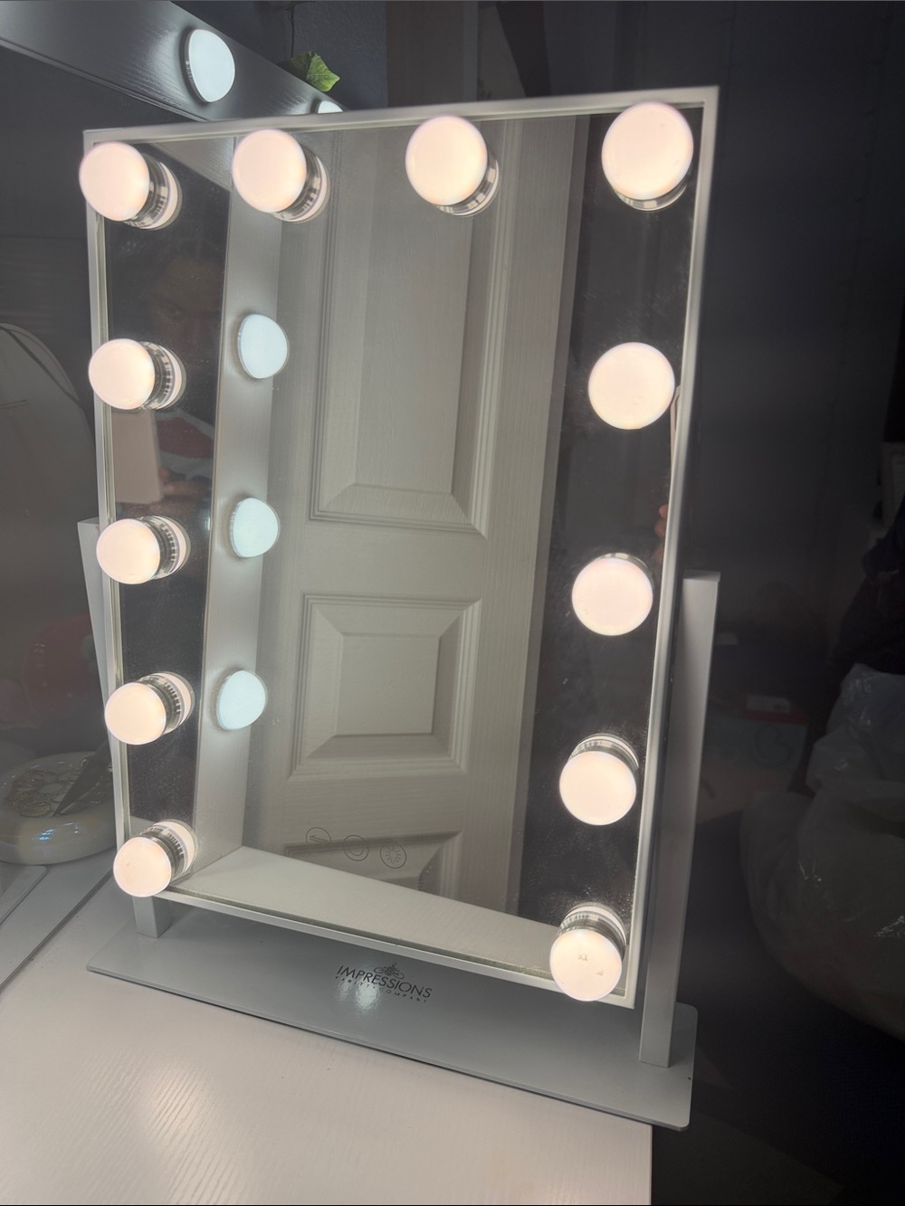 Impressions Vanity Lighted Makeup Mirror in White